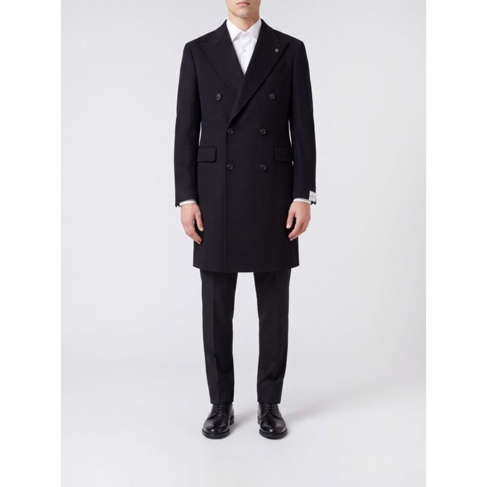 Tagliatore Men Tagliatore Double-Breasted Knee-Length Wool Coat With Lapels